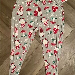 Festive Gnome Print Pajama Pants